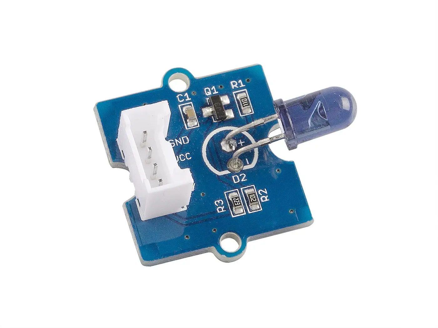 Grove Infrared Emitter used to transmit infrared signals through an infrared LED