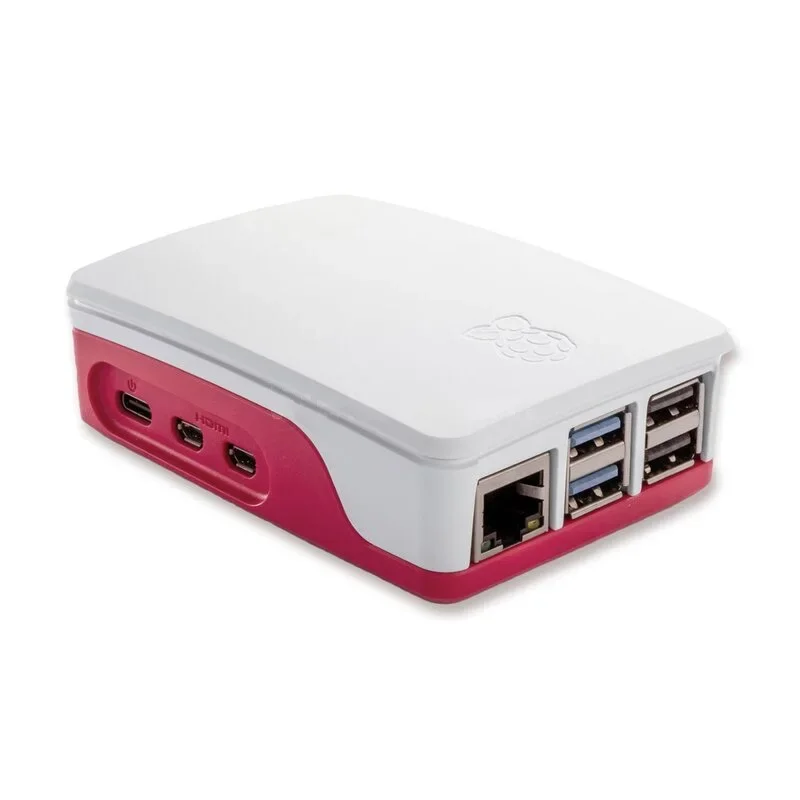 Official Raspberry Pi 5 Case Red White ABS Shell with Fan Support Cluster Stacking for RPI 5 P - Imagen 3