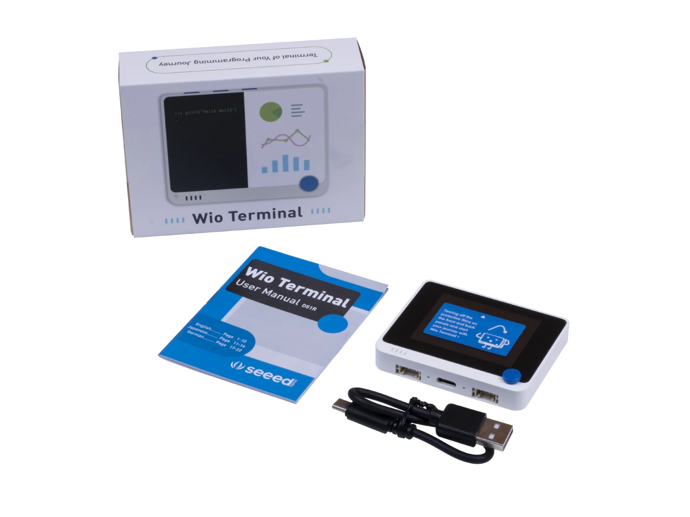 Placa de desarrollo de microcontrolador Wio Terminal, pantalla LCD de 2,4”, núcleo ATSAMD51, Realtek RTL8720DN, Grove, Raspberry Pi, Arduino, MicroPython