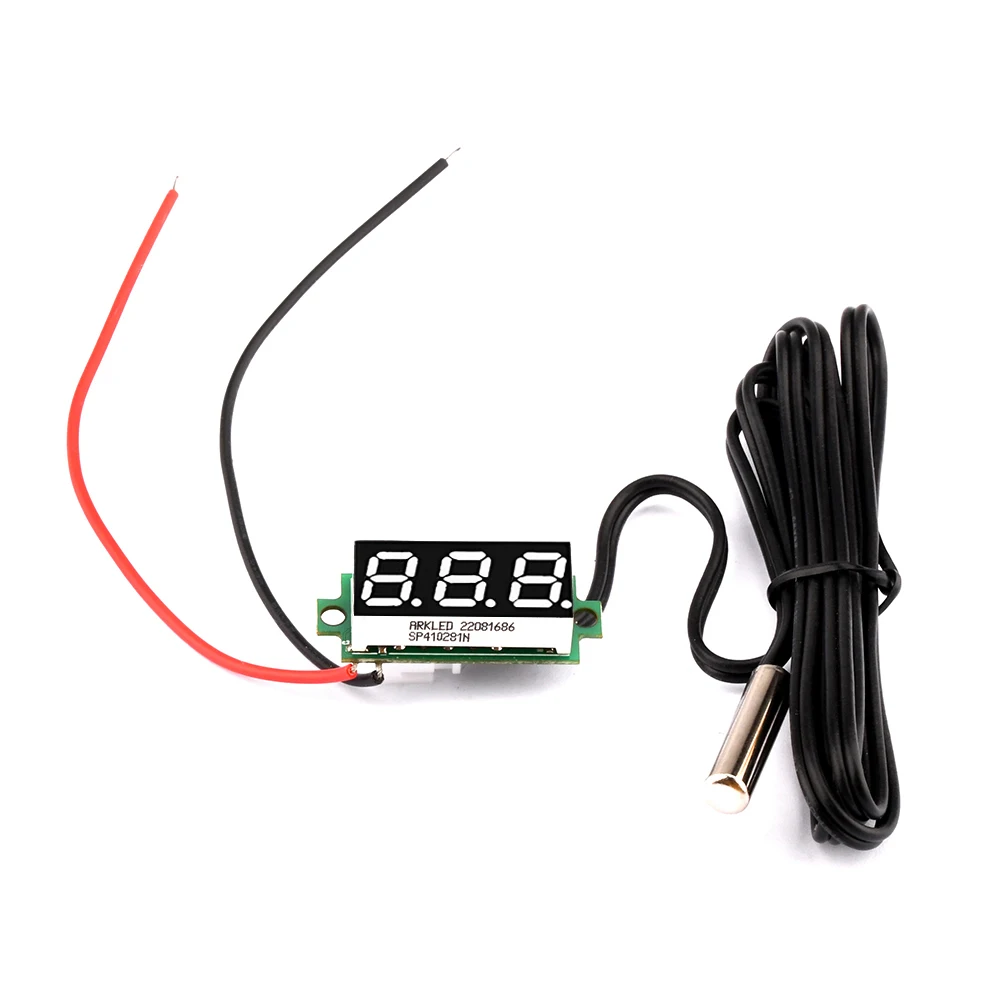 DC 12V 24V Mini Digital LED Thermometer for Car Temperature Monitor Panel Meter Measuring Range -50-125C with Temperature Probe - 画像 (5)