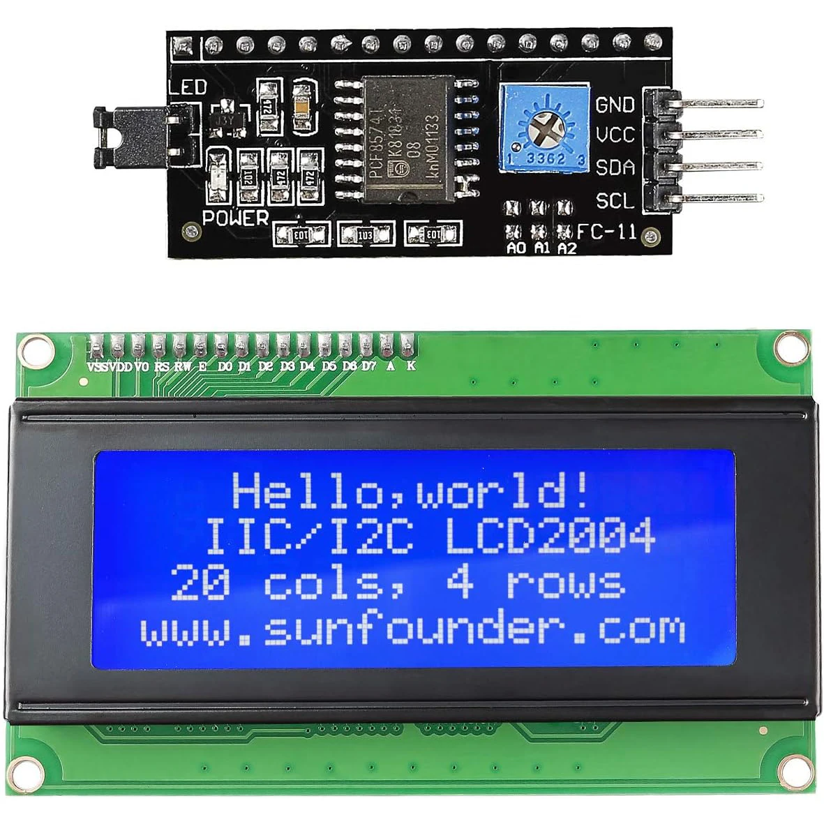 Módulo de pantalla LCD 20x4 2004 con adaptador de interfaz serial IIC/I2C IIC I2C TWI Serial 2004 Módulo LCD Shield 20x4 para Arduino R3