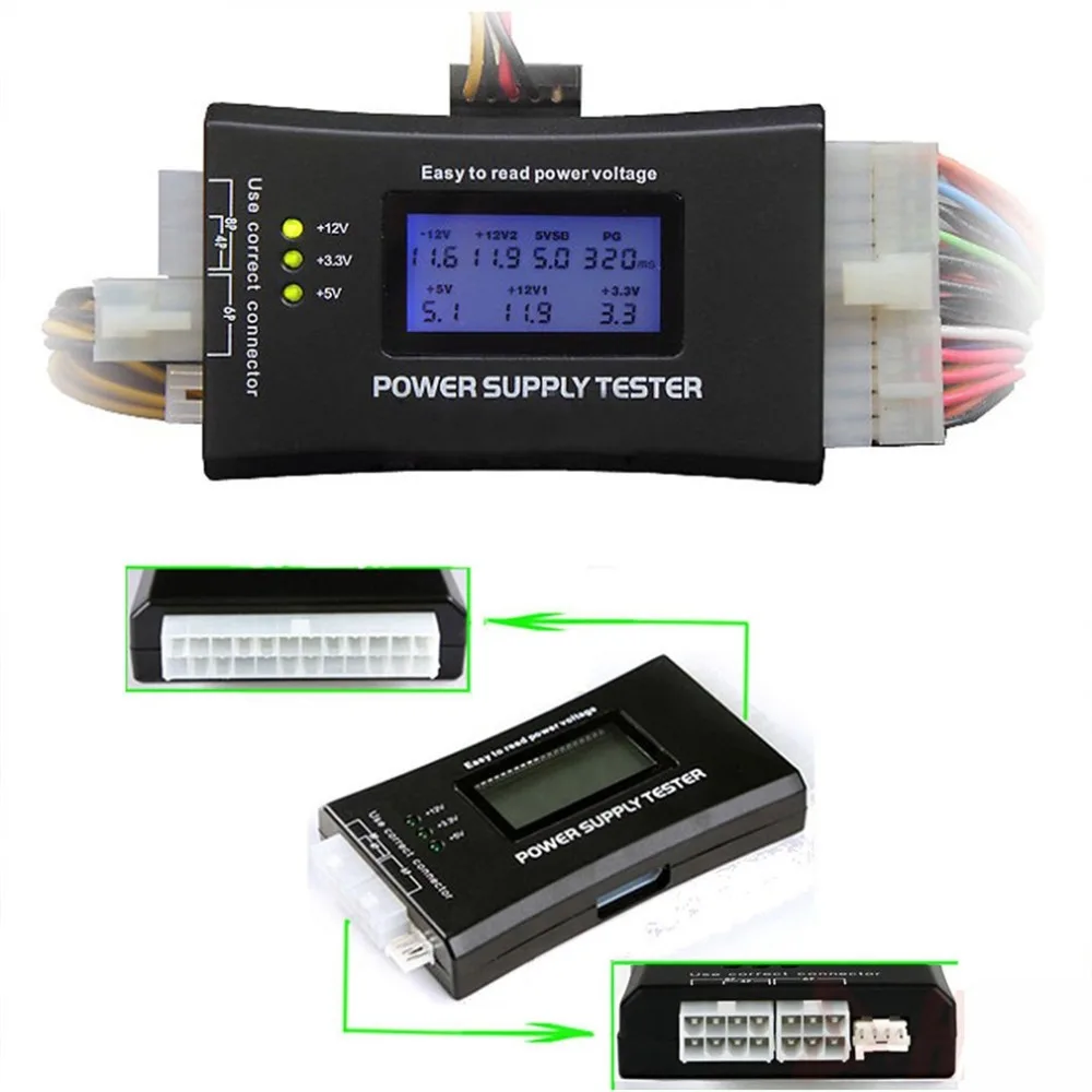 Digital LCD Display PC Computer 20/24 Pin LCD Power Supply Tester Check Atx Source Tester Power Measuring Diagnostic Tester Tool - Imagen 2