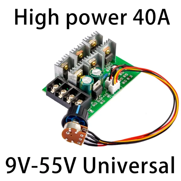 DC9-55V DCモーター速度レギュレーター 12V 24V 36V 48V 高出力駆動モジュール PWMモーター速度コントローラー 40A電流レギュレーター