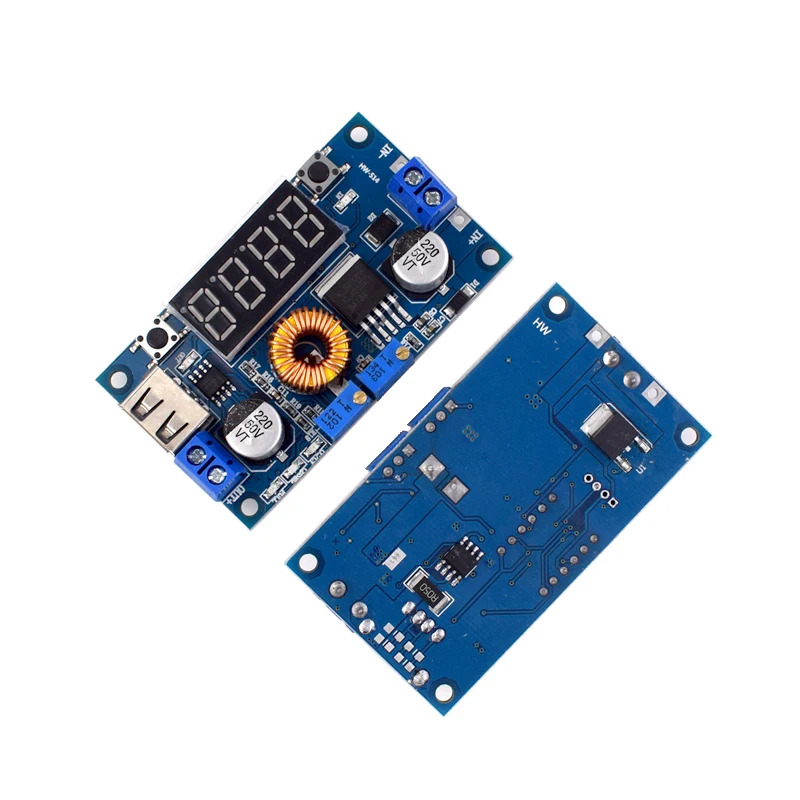 XL4015 75W DC-DC 5A Overtemperature protection Voltage Regulators Module Adjustable Buck Module With Voltmeter Display USB Port - Image 2