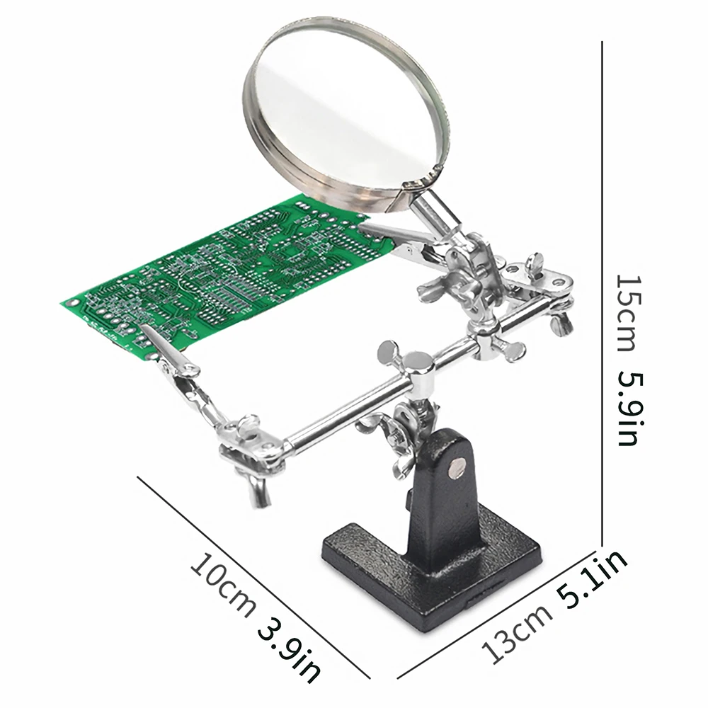 3.5X 12X Welding Auxiliary Clip Magnifier Electric Soldering Iron Circuit Board Welding Iron Magnifying Glass Bracket Tools - Imagen 4