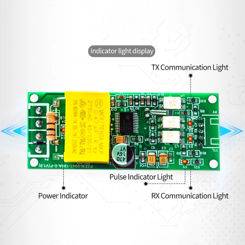 PZEM-004T 100A AC 80-260V Digital Voltmeter Ammeter Wattmeter Digital Multifunctional Test Pulse Communication TTL Serial Module - Imagen 3