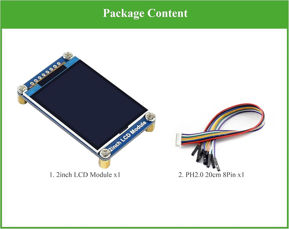 Waveshare 2inch 240x320 IPS LCD Module Mini LCD Screen ST7789VW Driver SPI Interface Compatible with Raspberry Pi/Ardu-ino/STM32 - Imagen 7