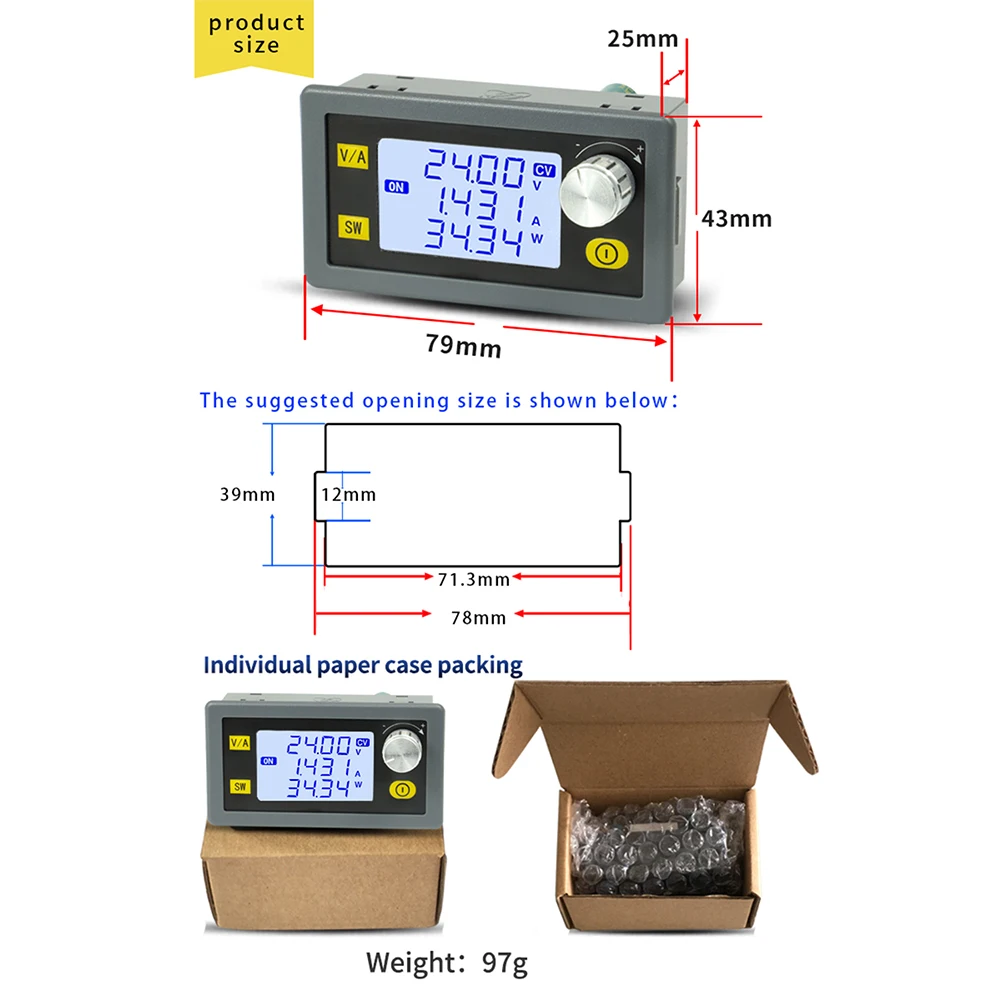 DC DC Buck Boost Converter 5.0~30V To 0.6~30V Adjustable Regulated Laboratory Power Supply CC CV 0~4.0A 6V 12V 24V Power Module - 画像 (2)
