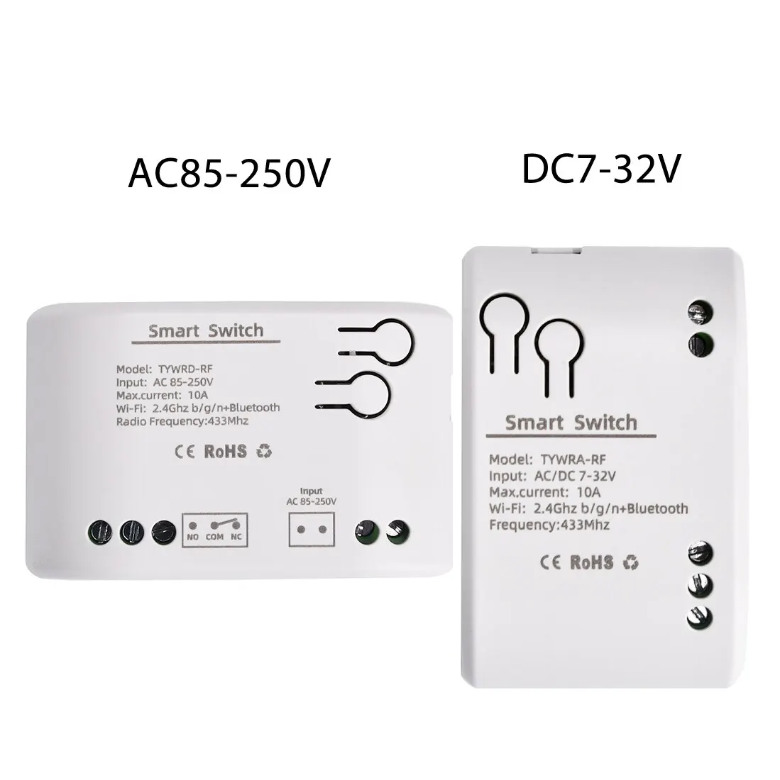 1CH TuyaスマートリモコンワイヤレスWiFiスイッチモジュール DC7-32V AC85-250V 2200W RFレシーバー 10A WiFiリレーDIY