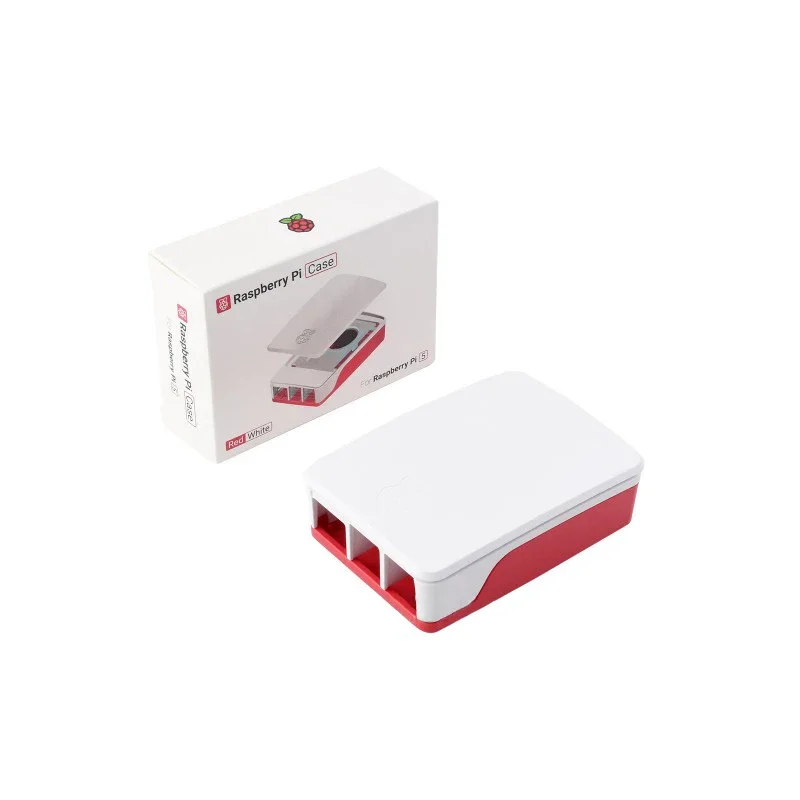 Official Raspberry Pi 5 Case Red White ABS Shell with Fan Support Cluster Stacking for RPI 5 P - Imagen 5