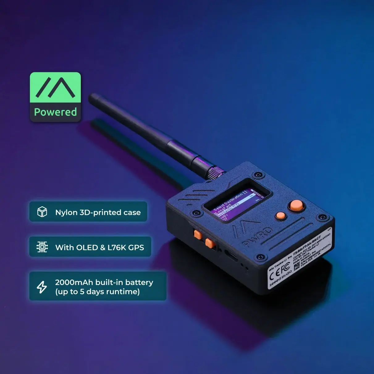 Meshtastic Node Wio Tracker L1 LoRa Wio-SX1262 862-930MHz 868MHz 915MHz NRF52840 L76K GPS、ワイヤレス、低消費電力、開発ボード