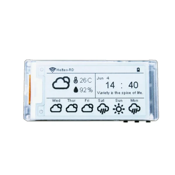 2.13-Inch E-ink Display Module with ESP32R8 Chip, LoRaWAN SX1262 (868MHz) & WiFi Blue-tooth Connectivity