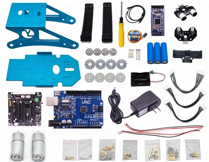 Yahboom DIY G1 Educational Blue Tank Smart Robot Track Car Kit For Smartduino R3 With Link Tracking Module - Imagen 4