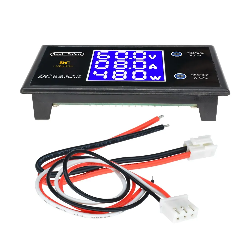LCD Digital Voltmeter Ammeter Wattmeter Voltage Current Power Meter Volt Detector Tester Monitor DC 0 to 100V 10A 1000W - 画像 (6)