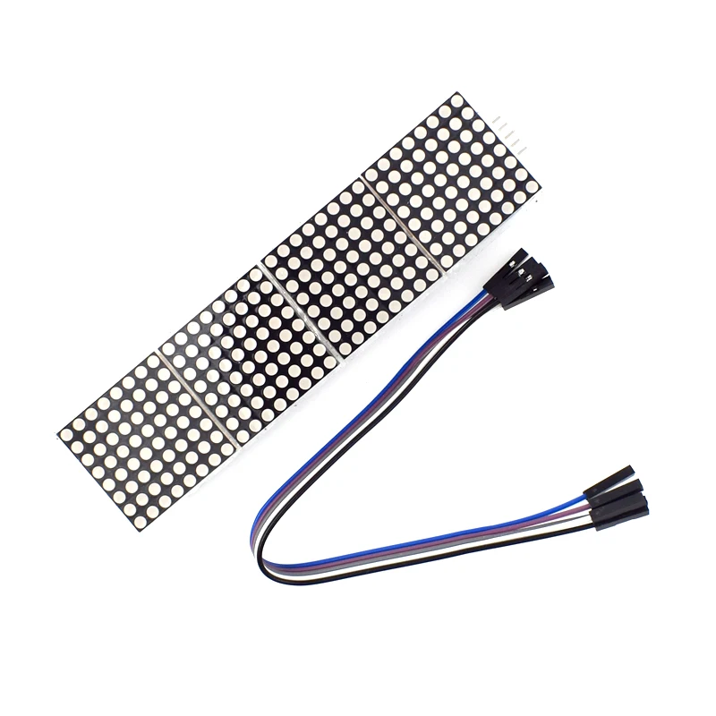 MAX7219ドットマトリックスモジュール 32x8 4 in 1 LEDディスプレイモジュール 5ピン配線付き Arduino Raspberry Pi用