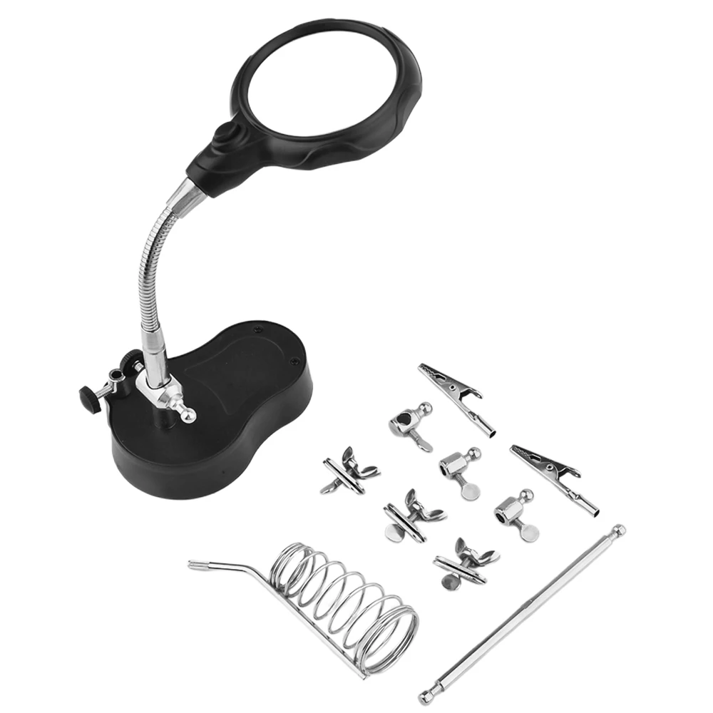 3.5X 12X Welding Auxiliary Clip Magnifier Electric Soldering Iron Circuit Board Welding Iron Magnifying Glass Bracket Tools - Imagen 5