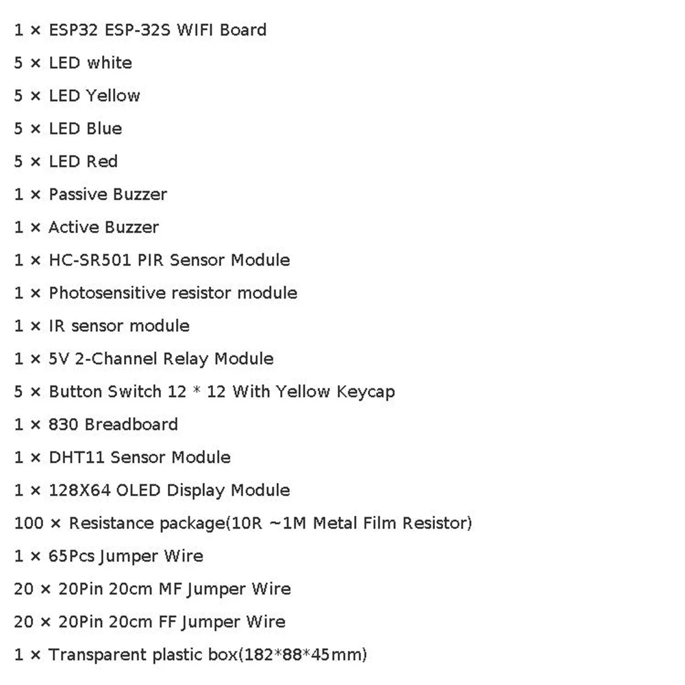 177PCS ESP32 ESP-32S WiFi Starter Kit for Arduino Kits Learning Suite With Retail Box — reference image 7