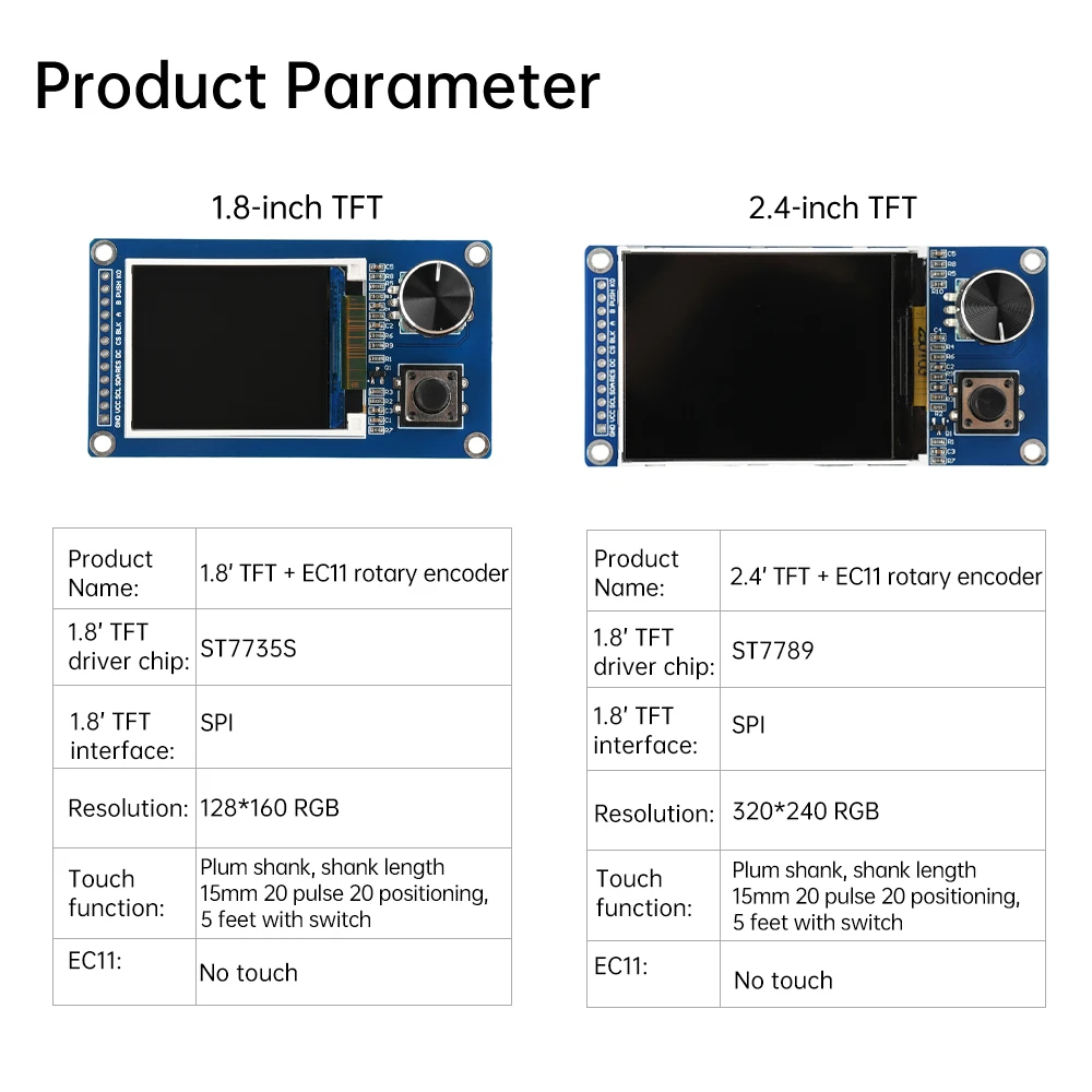 1.8-Inch 2.4-Inch TFT Display Screen With Ec11 Rotary Encoder Combination Module SPI Interface LCD Screen Electronic Kit — reference image 14