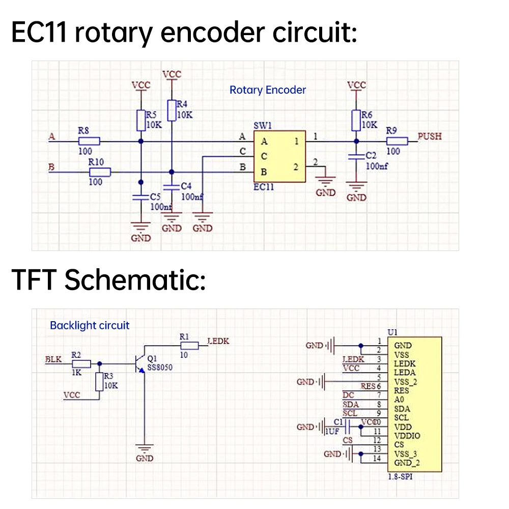 1.8-Inch 2.4-Inch TFT Display Screen With Ec11 Rotary Encoder Combination Module SPI Interface LCD Screen Electronic Kit — reference image 17