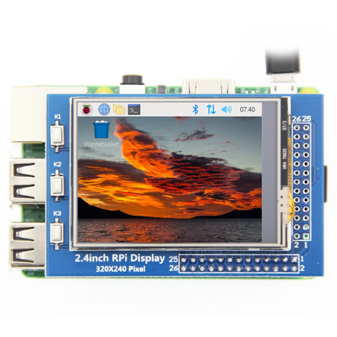 2.4 / 2.8 Inch 320*240 Touch Panel TFT LCD Module Screen Display For Raspberry Pi GPIO Input — reference image 3