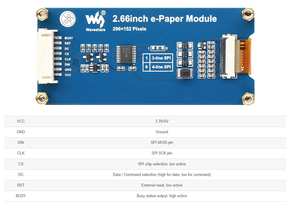 2.66 inch E-Paper E-Ink Display Module For Arduino/Raspberry Pi/STM32 — reference image 4