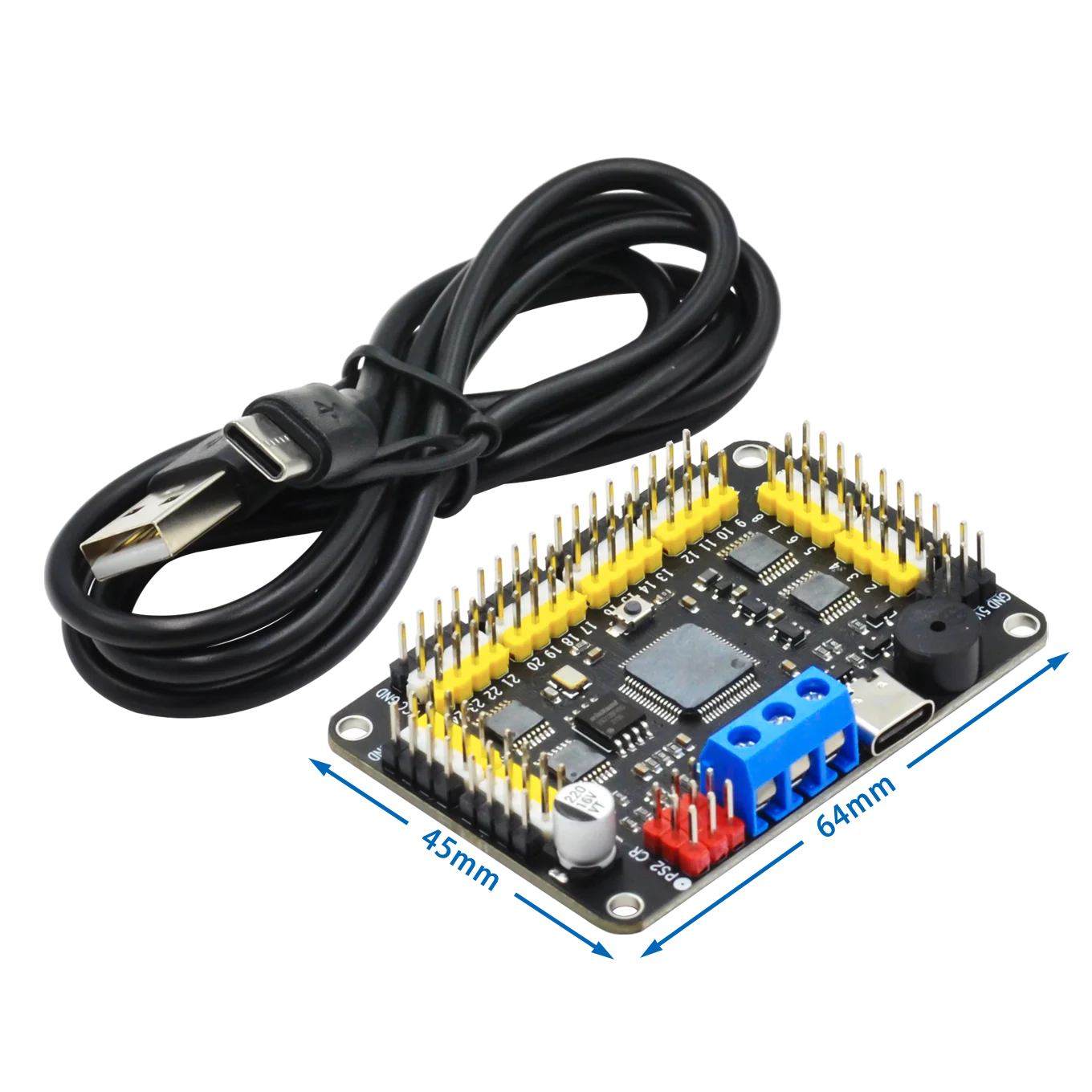 32 Channel Robot Servo Control Board Servo Motor Controller PS-2 Wireless Control USB/UART Connection Mode — reference image 1