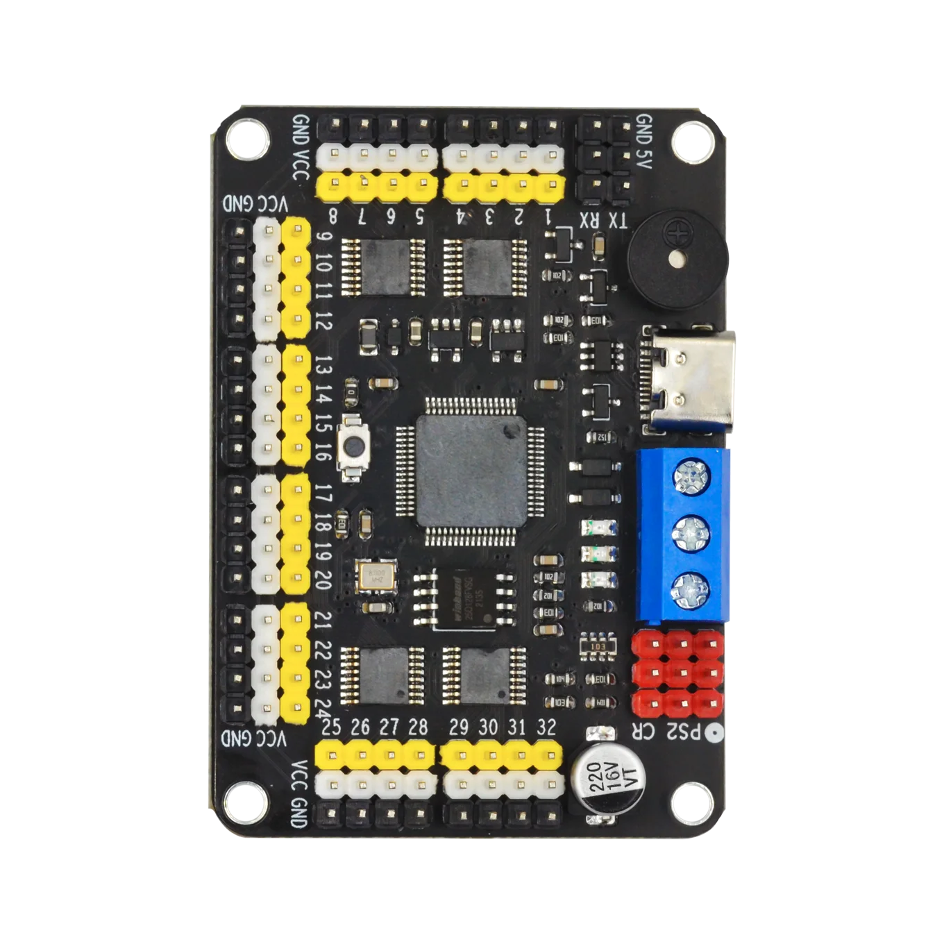 32 Channel Robot Servo Control Board Servo Motor Controller PS-2 Wireless Control USB/UART Connection Mode — reference image 2