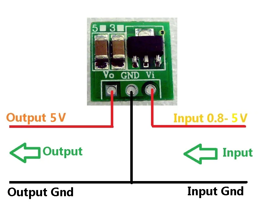 5pcs DC-DC 0.9-3.3V to 3.3V 500mA 0.9-5V to 5V Mini Step Up Boost Power Module DC to DC For Arduino Voltage Converter Module — reference image 1