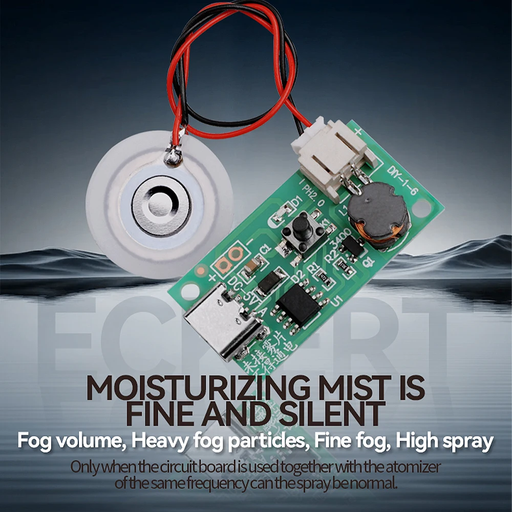 DC 5V Ultrasonic Atomization Maker Mist Atomizer 500MA DIY Humidifier Type-C Interface Electronic Component Kit — reference image 13