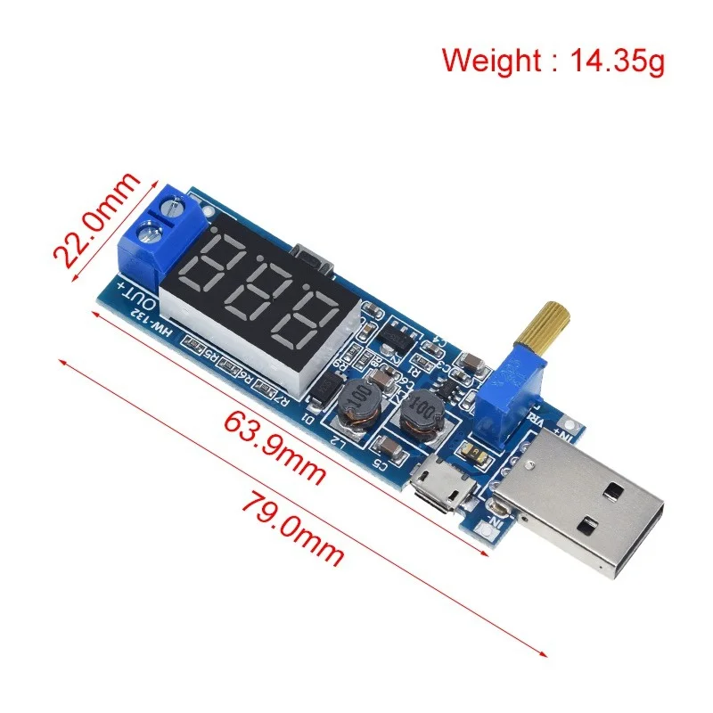 DC-DC 5V to 3 3V 9V 12V 24V USB Step Up Down Power Supply Module Adjustable Boost Buck Converter — reference image 3