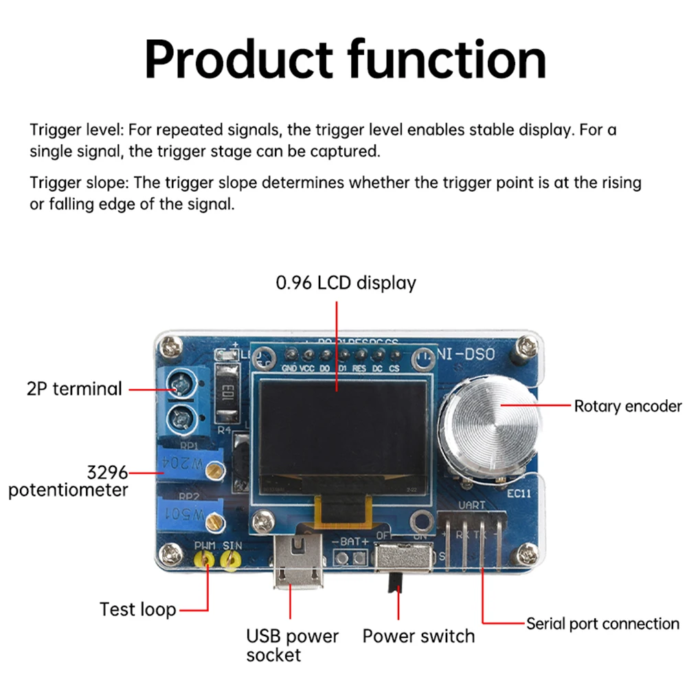 DIY Mini Digital Oscilloscope Kit STC8K8A Microcontroller Electronic Component Soldering Practice Loose Kit — reference image 17