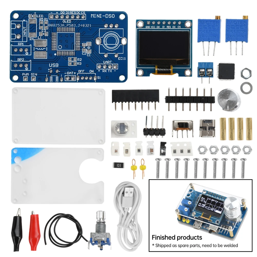 DIY Mini Digital Oscilloscope Kit STC8K8A Microcontroller Electronic Component Soldering Practice Loose Kit — reference image 3