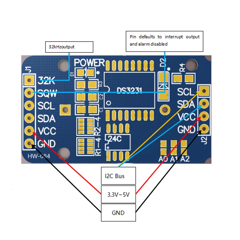 DS3231 IIC Module Precision Clock Module DS3231SN /DS3231M Memory Real Time 3.3V/5V For Raspberry Pi — reference image 2