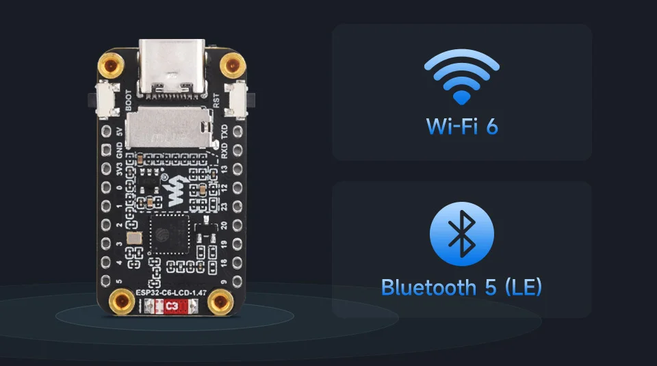 ESP32-C6 1.47Inch LCD Screen WiFi 6 & Bluetooth Display Type-C Development Board — reference image 3