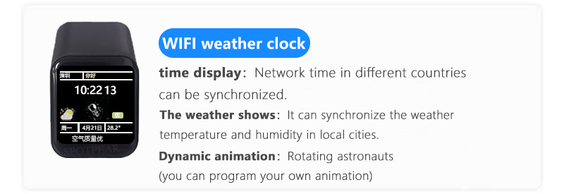 ESP32-S3 1.54inch LCD N16R8 Development Board Display Screen Wifi Weather Station TimeClock DeepSeek For XiaoZhi AI Chat Box — reference image 4