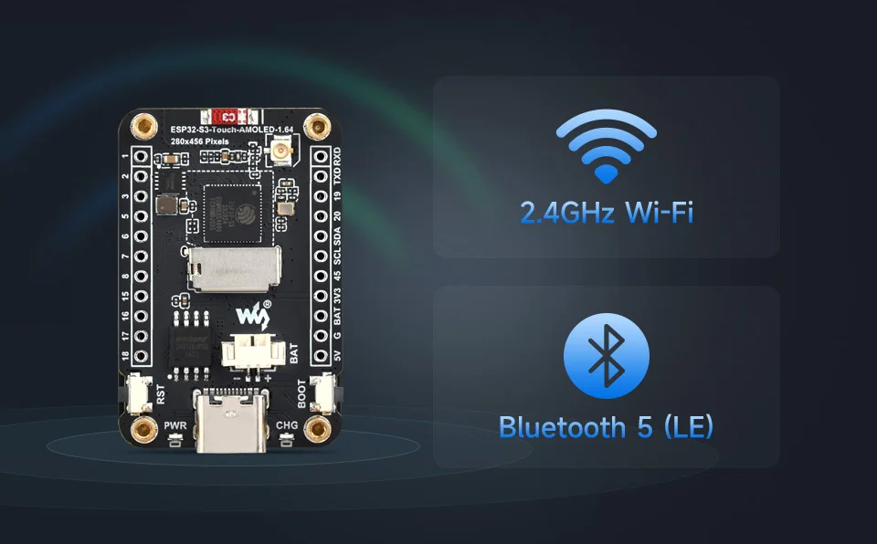 ESP32-S3 Development Board 1.28 Inch Touch Screen Round LCD Display with WiFi Bluetooth 5 BLE Accelerometer Gyroscope Sensor — reference image 7