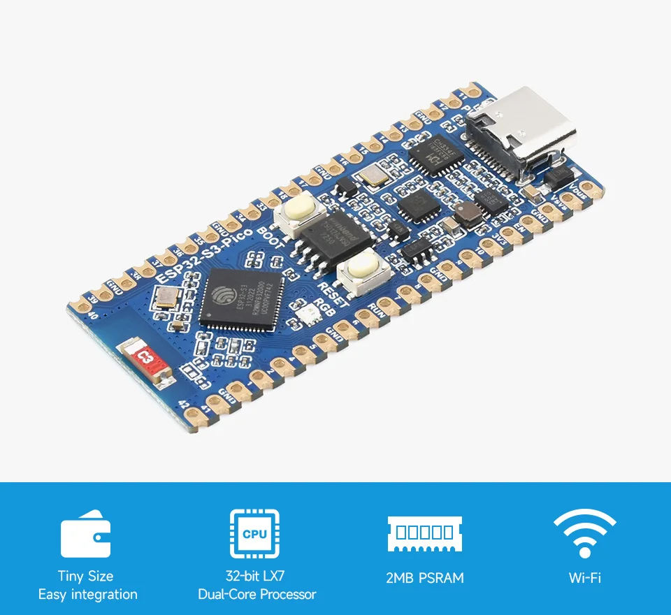 ESP32-S3 Pico Development Board ESP32-S3R2 dual-core 2.4GHz WiFi BTLE5 CH343/CH334 chip Internet of Things 2MB PSRAM 16MB Flash — reference image 1