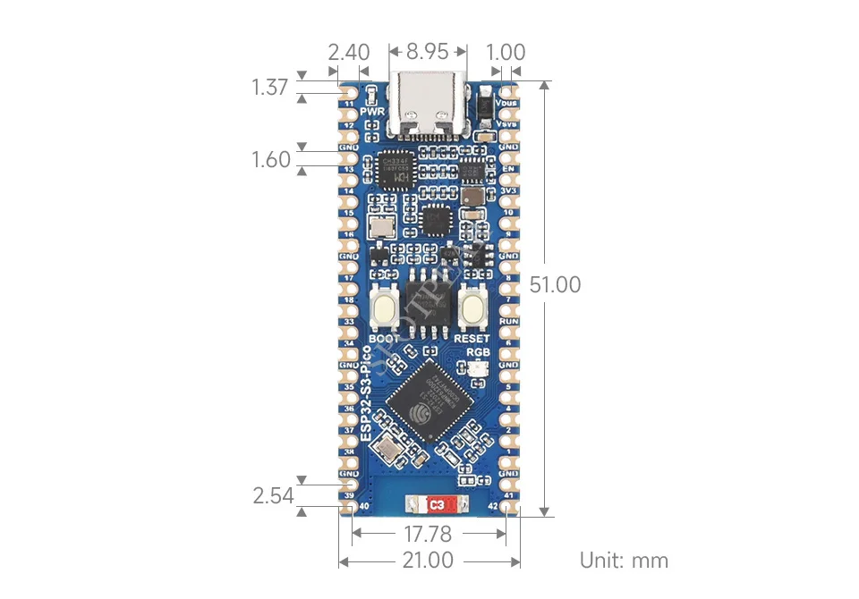 ESP32-S3 Pico Development Board ESP32-S3R2 dual-core 2.4GHz WiFi BTLE5 CH343/CH334 chip Internet of Things 2MB PSRAM 16MB Flash — reference image 8