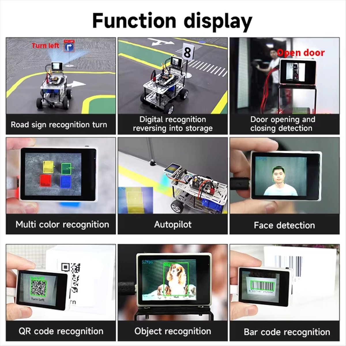 K210 Visual Recognition Module with 2MP Camera OV2640 and 2.0-Inch LCD Capacitive Touch Screen for DIY Robot Car Kit — reference image 3
