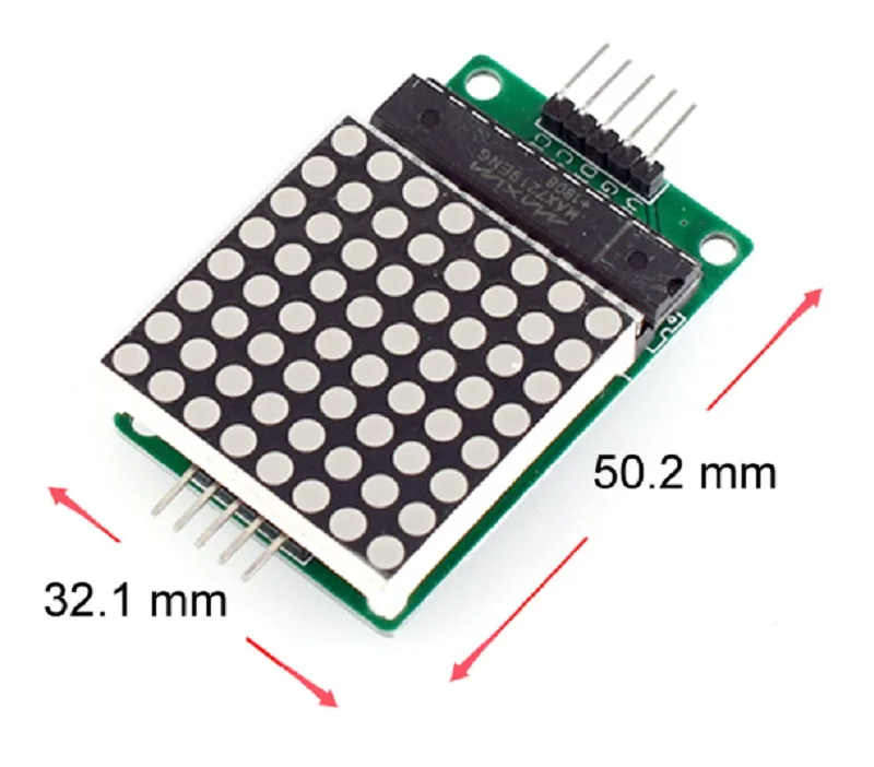 MAX7219 8*8 Dot Matrix Module Red Light Microcontroller Module Display Module MCU LED Display Control Module — reference image 1