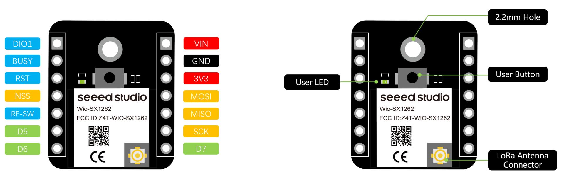 Meshtastic LoRa Esp32 S3 XIAO ESP32S3 & Wio-SX1262 Kit, 868MHz 915MHz, 2dBi External Antenna with 3D Case, WiFi, BLE, LoRa — reference image 1