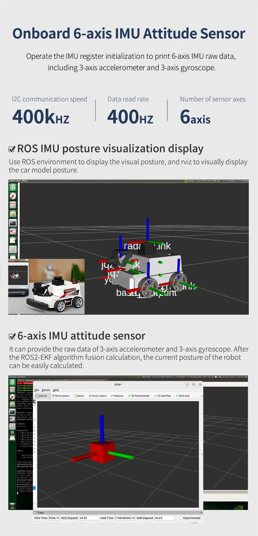 Micro ROS Control Board ESP32 Mode ROS2 with 6 Axis IMU Attitude Sensor Motor Drive Module for Raspberry Pi 5 Robot Car Kit — reference image 13