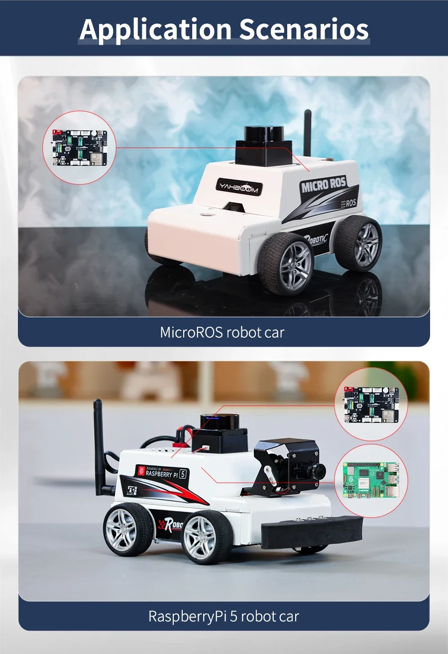 Micro ROS Control Board ESP32 Mode ROS2 with 6 Axis IMU Attitude Sensor Motor Drive Module for Raspberry Pi 5 Robot Car Kit — reference image 24