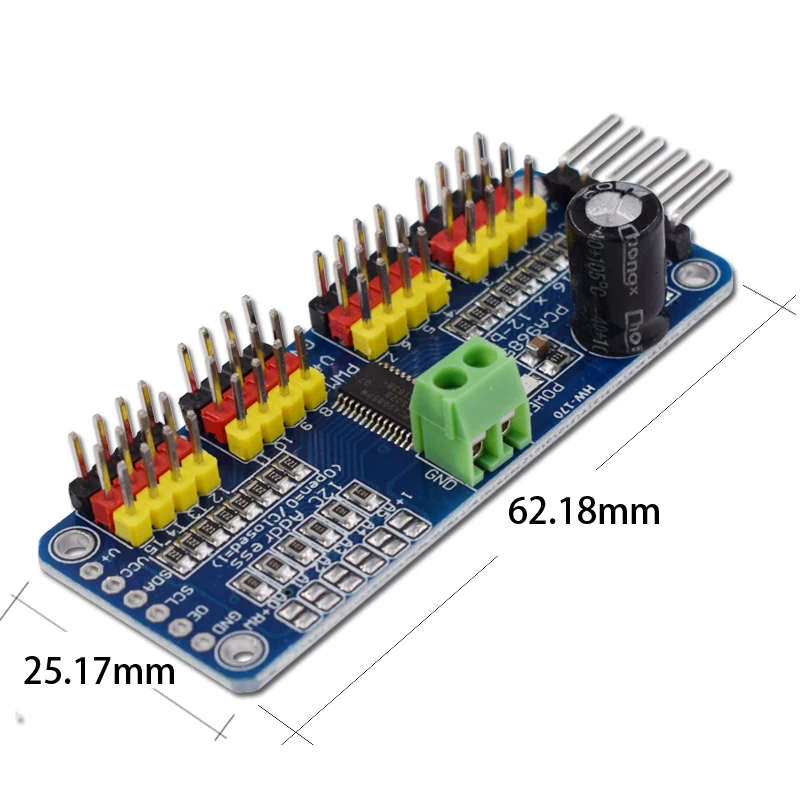 PCA9685PW 16 Channel 12-Bit PWM Servo Shield Driver I2C Interface PCA9685 Module For Raspberry Pi — reference image 1