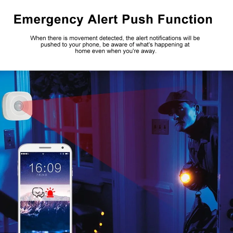 Smart WiFi/ZigBee PIR Motion Sensor – Wireless Infrared Security Detector, APP Alerts, Smart Home Burglar Alarm System — reference image 3