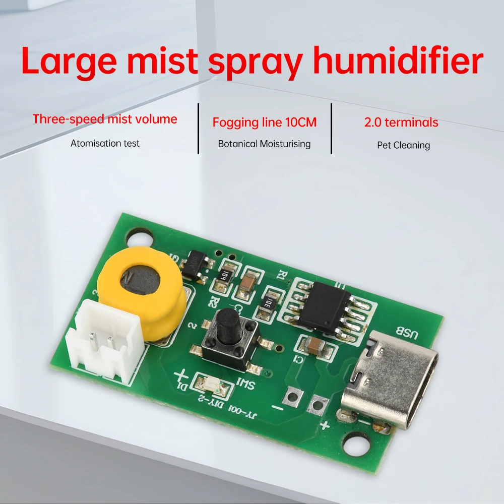 USB Mini Humidifier DIY Kits Mist Maker and Driver Circuit Board Ultrasonic Atomization Control Board Type C Interface — reference image 2