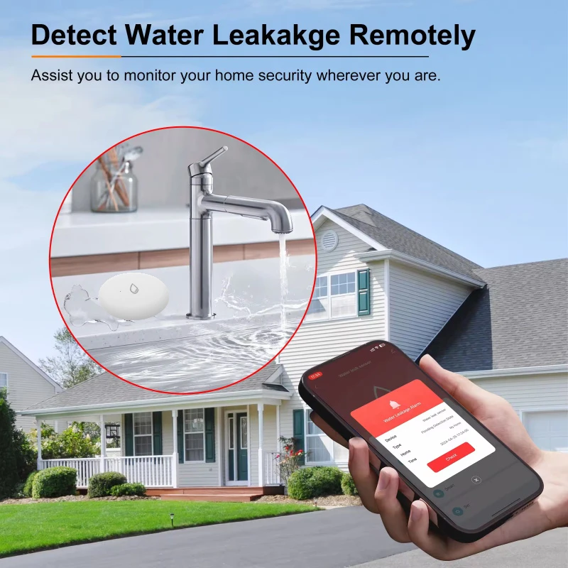 Water Sensor Water Leakage Detector App Remote Monitoring Compatible with Tuya/SmartLife App &amp; ZigBee Gateway, for Home/Office — reference image 3