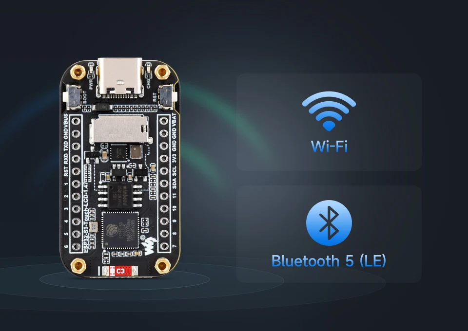 Waveshare ESP32-S3 1.47inch LCD Touch Screen IPS 1.47 inch Display Development Board 172×320 SD AXS5106L JD9853 — reference image 5