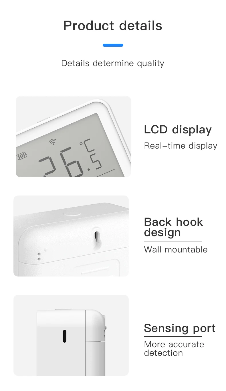 WiFi Temperature Sensor | Smart Humidity Monitor | Works with Alexa, Google Home & Tuya — reference image 10