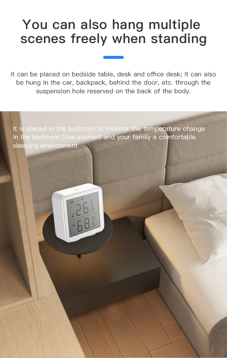 WiFi Temperature Sensor | Smart Humidity Monitor | Works with Alexa, Google Home & Tuya — reference image 7